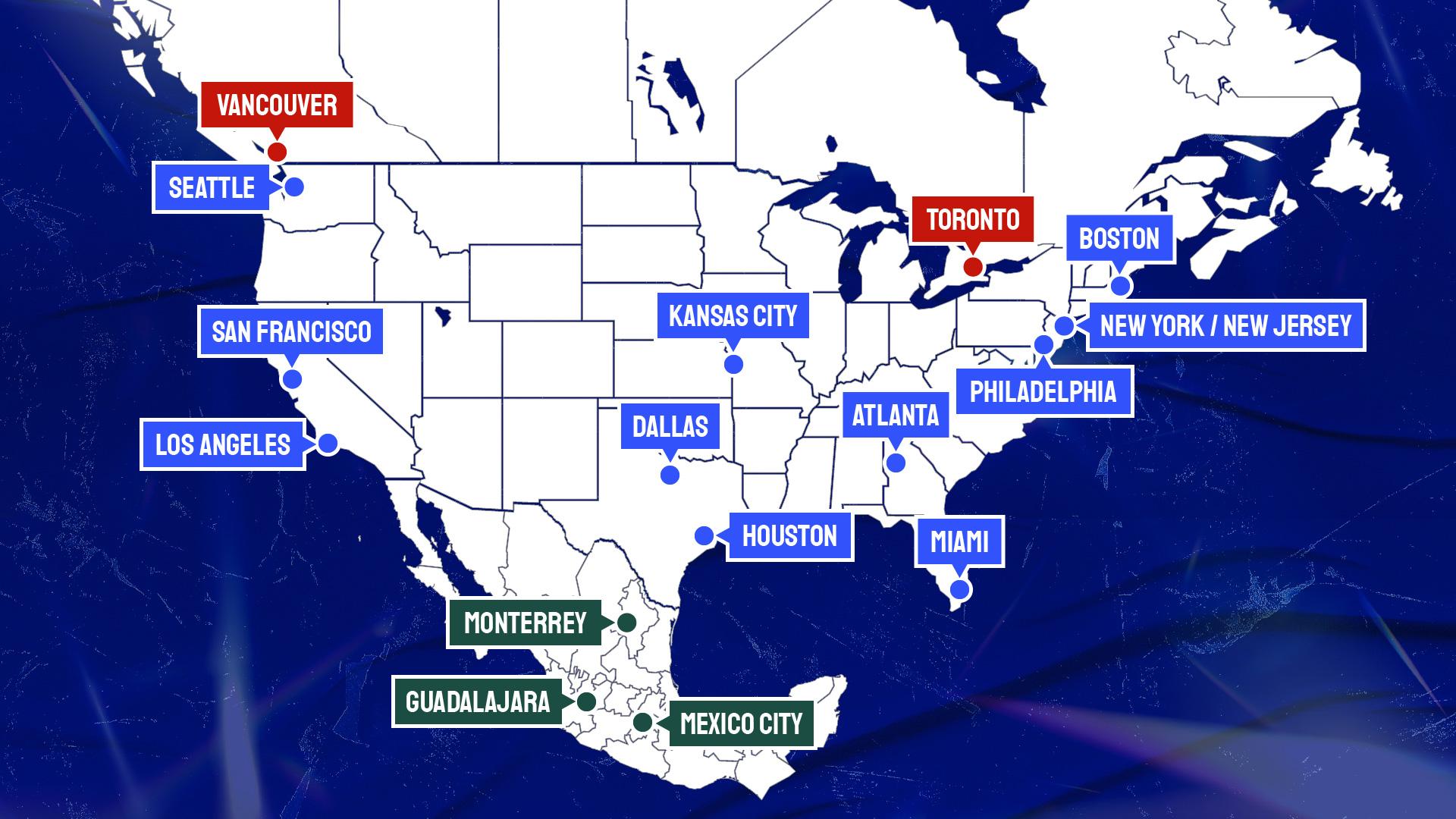 World Cup 2026 diễn ra tại 16 thành phố chủ nhà trên khắp khu vực Bắc Mỹ.